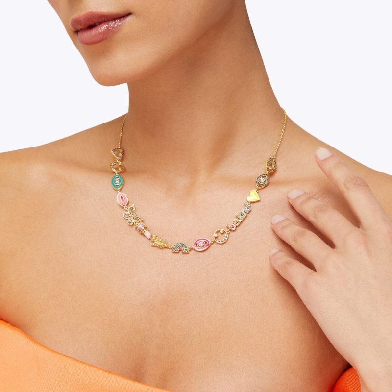Kurt Geiger London Multi Charm Necklace Women's Jewelry Multicolor | Malaysia OT80-137