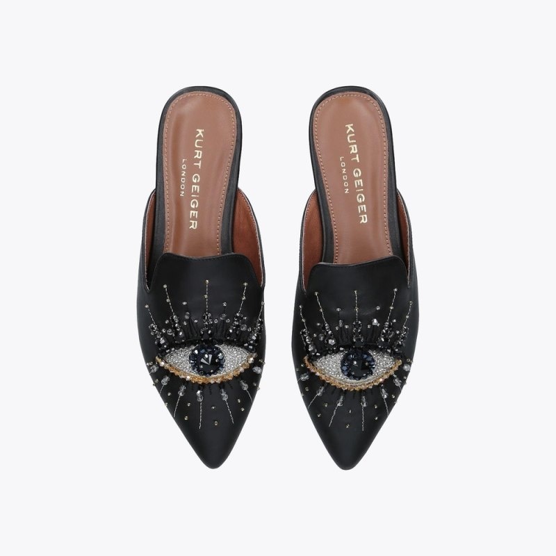 Kurt Geiger London Olive Eye Women's Flat Shoes Black | Malaysia KQ21-300
