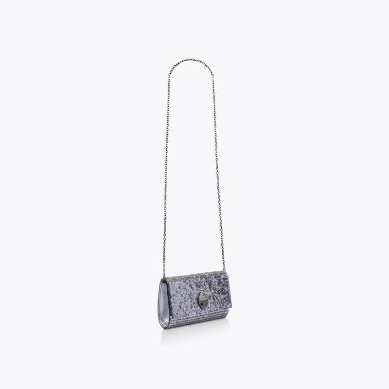 Kurt Geiger London Party Eagle Drench Women's Clutches Silver | Malaysia JX66-814
