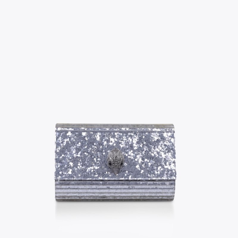 Kurt Geiger London Party Eagle Drench Women\'s Clutches Silver | Malaysia JX66-814