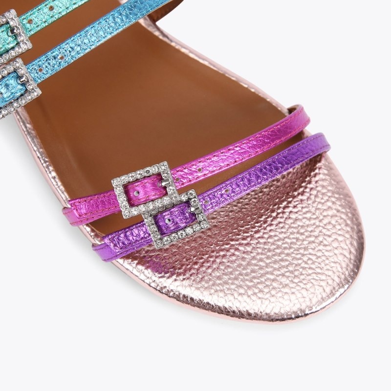 Kurt Geiger London Pierra Flat Women's Sandals Multicolor | Malaysia EV22-284