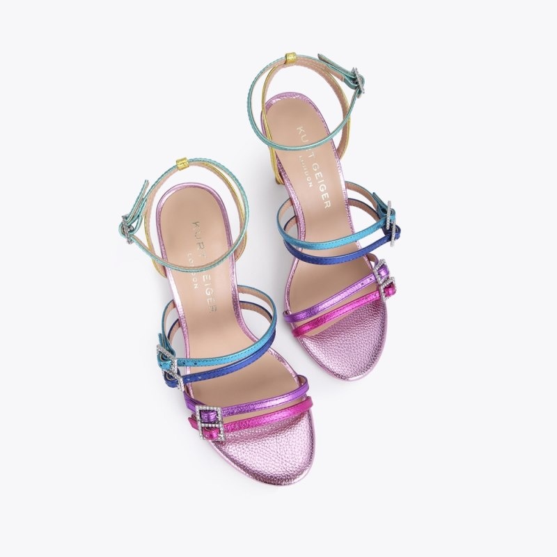 Kurt Geiger London Pierra Heel Women's Sandals Multicolor | Malaysia WW41-124