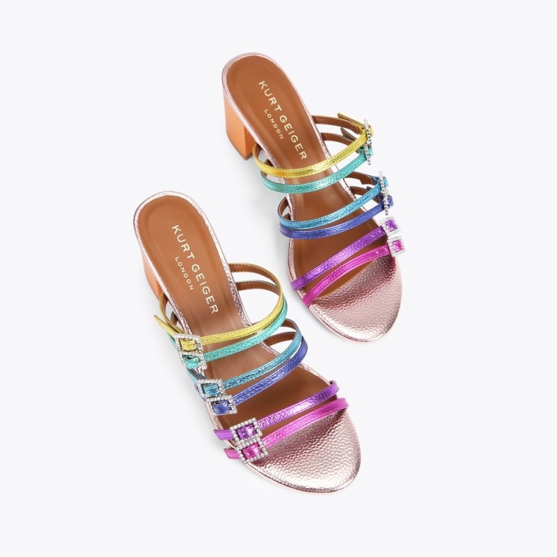 Kurt Geiger London Pierra Mule Heel Women's Sandals Multicolor | Malaysia AL90-682