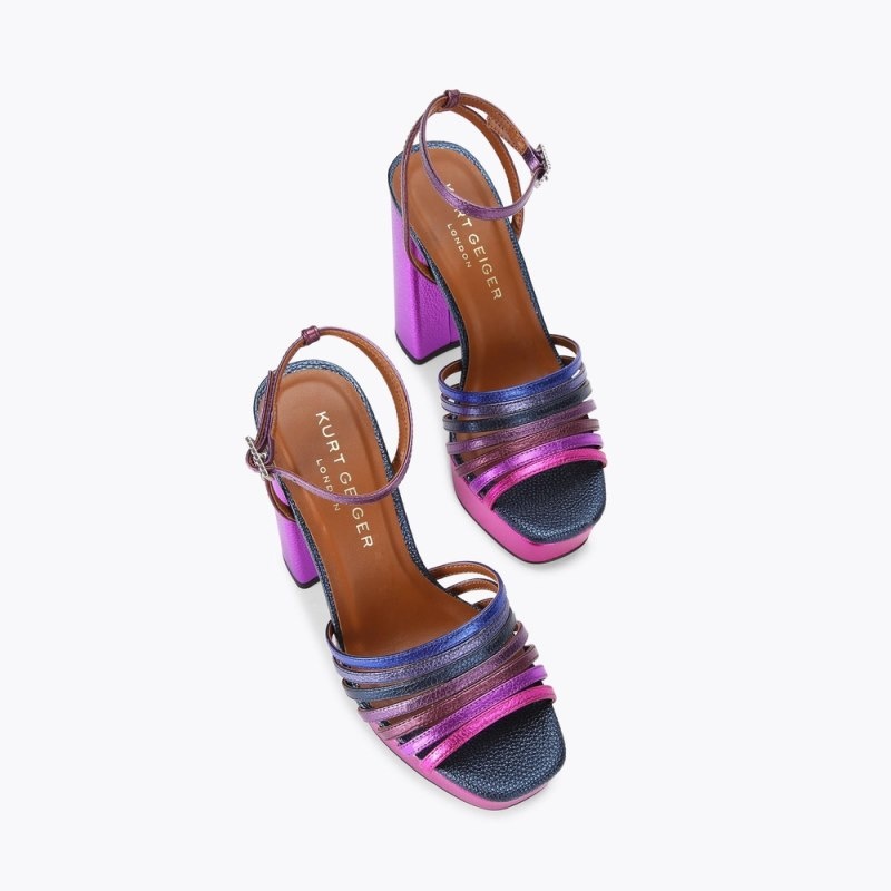 Kurt Geiger London Pierra Platform Women's Sandals Purple | Malaysia KO28-580