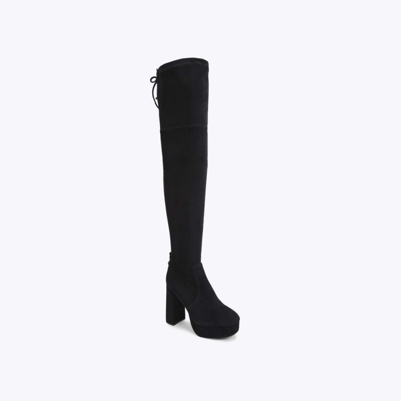 Kurt Geiger London Pierra Platform Over The Knee Women's Knee-High Boots Black | Malaysia WT77-773