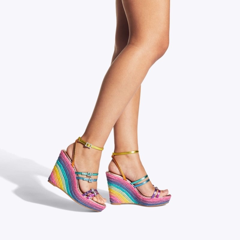 Kurt Geiger London Pierra Wedge Heel Women's Sandals Multicolor | Malaysia VB63-420