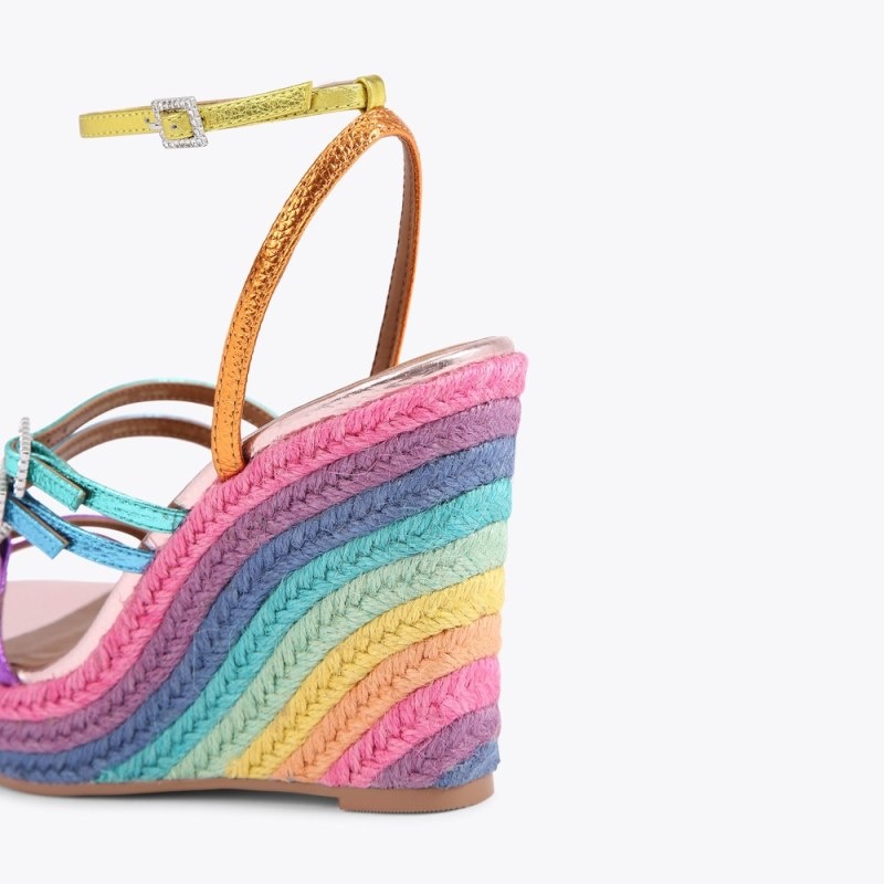 Kurt Geiger London Pierra Wedge Heel Women's Sandals Multicolor | Malaysia VB63-420