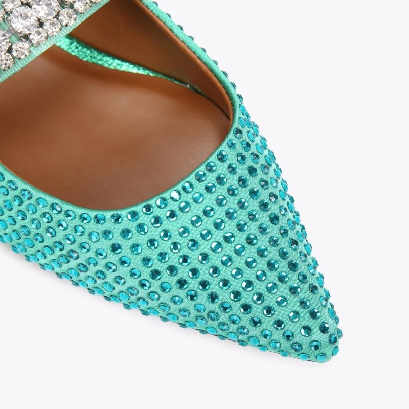 Kurt Geiger London Princely Mule Women's Flat Shoes Turquoise | Malaysia MB11-660