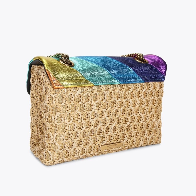 Kurt Geiger London Raffia Kensington Women's Crossbody Bags Multicolor | Malaysia EY83-811