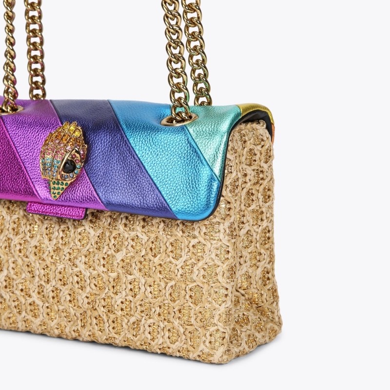 Kurt Geiger London Raffia Kensington Women's Shoulder Bags Multicolor | Malaysia AX03-879