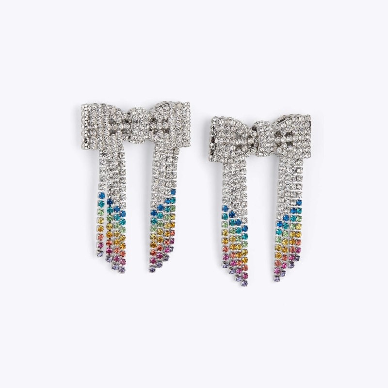 Kurt Geiger London Rainbow Bow Earrings Women\'s Jewelry Multicolor | Malaysia BD73-230