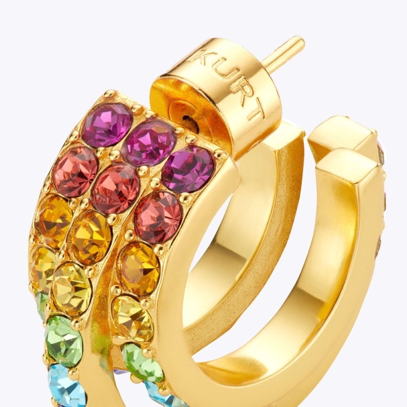 Kurt Geiger London Rainbow Hoop Earrings Women's Jewelry Multicolor | Malaysia PR42-009