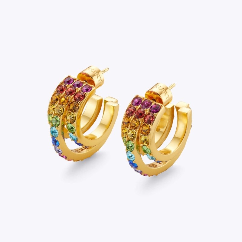Kurt Geiger London Rainbow Hoop Earrings Women\'s Jewelry Multicolor | Malaysia PR42-009