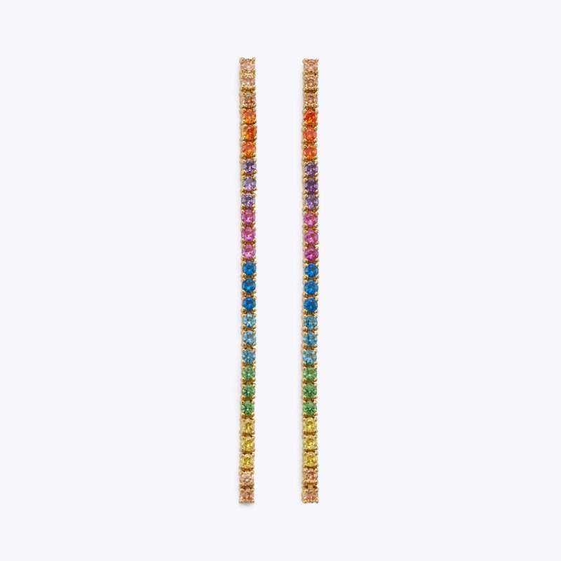 Kurt Geiger London Rainbow Linear Earrings Women\'s Jewelry Multicolor | Malaysia ON92-732