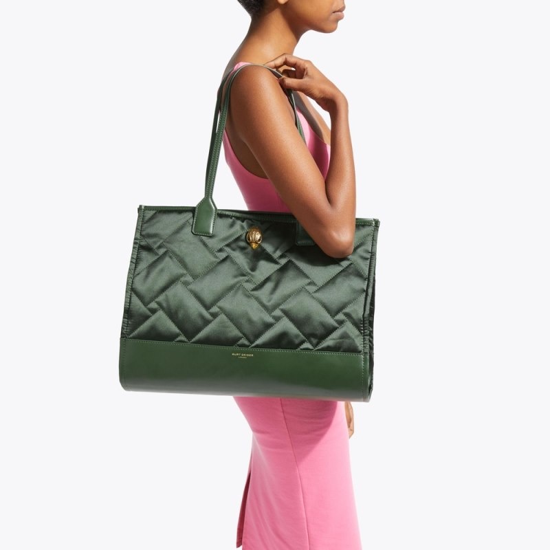 Kurt Geiger London Recycled Square Women's Shopper Bag Dark Green | Malaysia VG25-686
