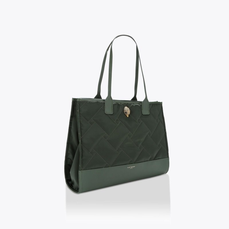 Kurt Geiger London Recycled Square Shopper Women's Tote Bags Dark Green | Malaysia CV39-190