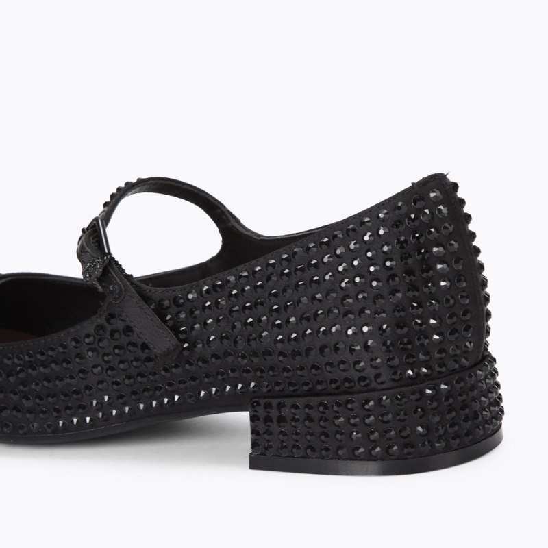 Kurt Geiger London Regent Crystal Mary Jane Women's Flat Shoes Black | Malaysia MU99-990