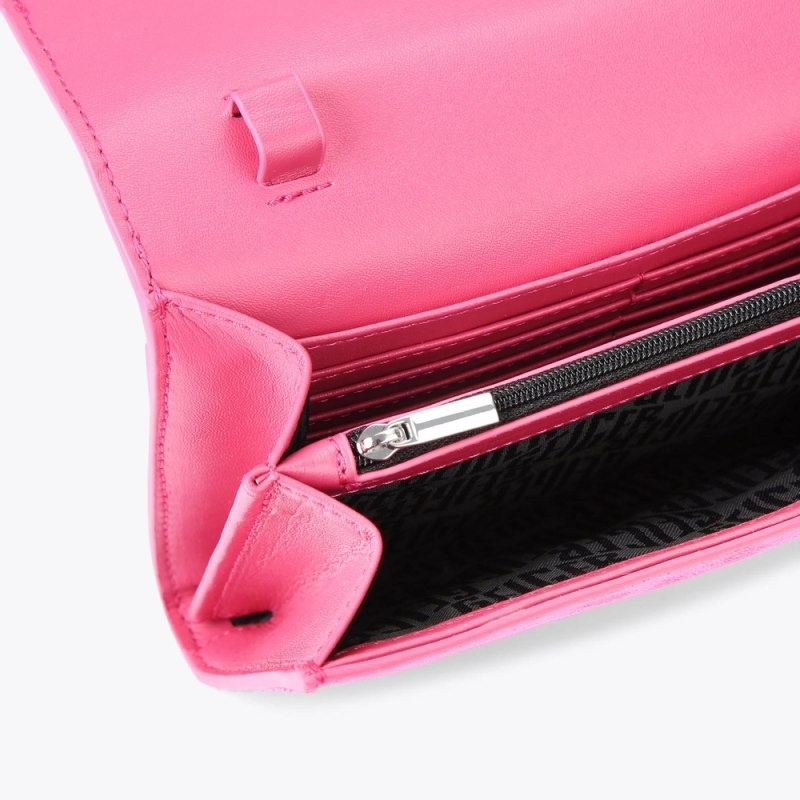 Kurt Geiger London Shoreditch Bow Chain Women's Wallets Pink | Malaysia XB21-507