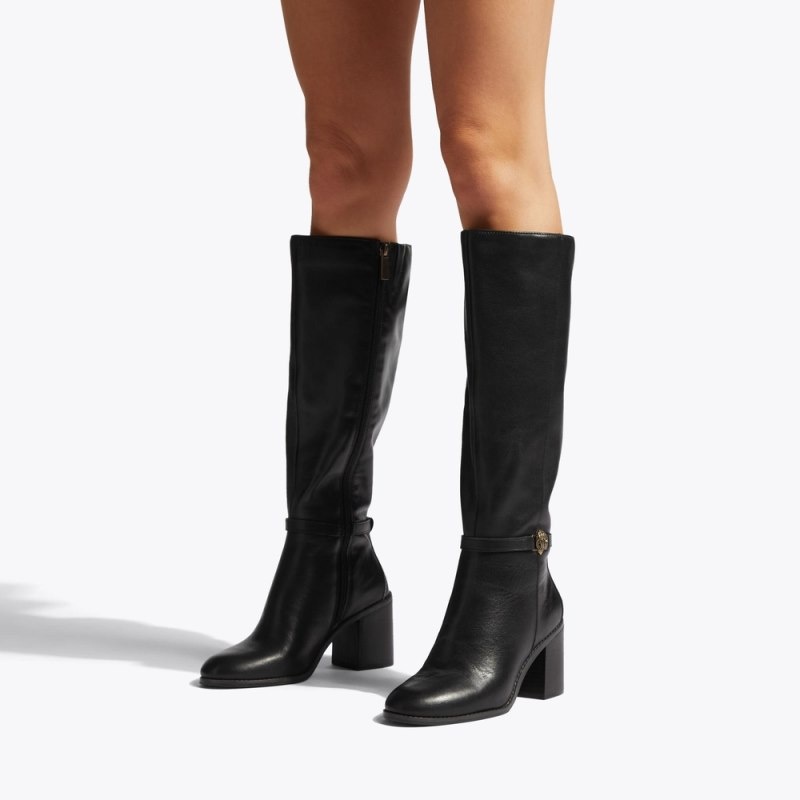 Kurt Geiger London Shoreditch Block Heel Women's Knee-High Boots Black | Malaysia JE66-133