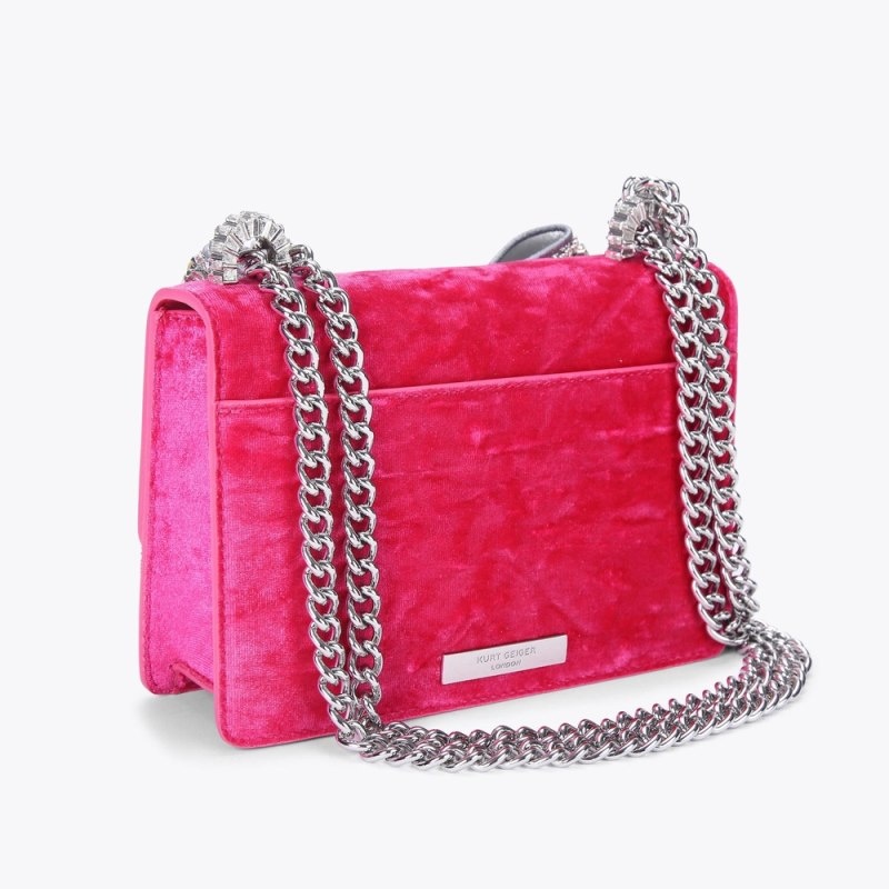 Kurt Geiger London Small Bow Shoreditch Women's Crossbody Bags Pink | Malaysia IV85-840