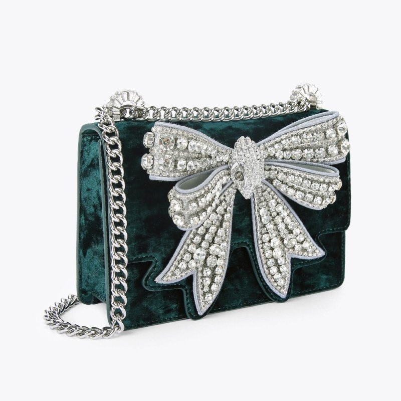 Kurt Geiger London Small Bow Shoreditch Women's Crossbody Bags Turquoise | Malaysia CJ81-321