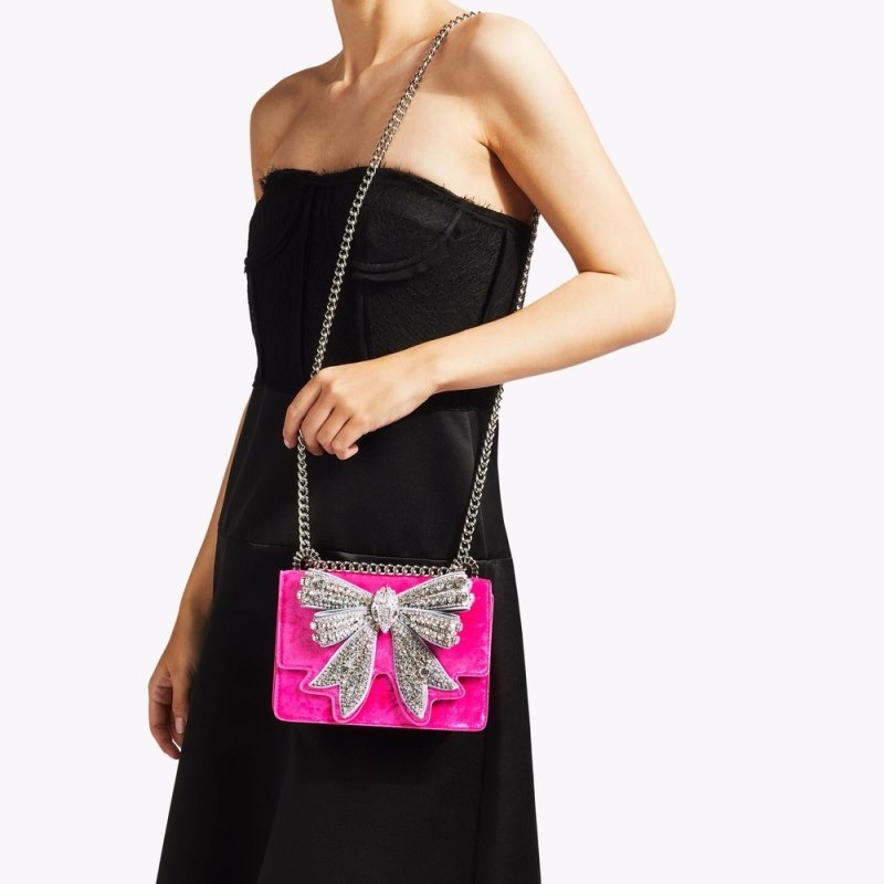 Kurt Geiger London Small Bow Shoreditch Women's Mini Bags Pink | Malaysia VB18-439
