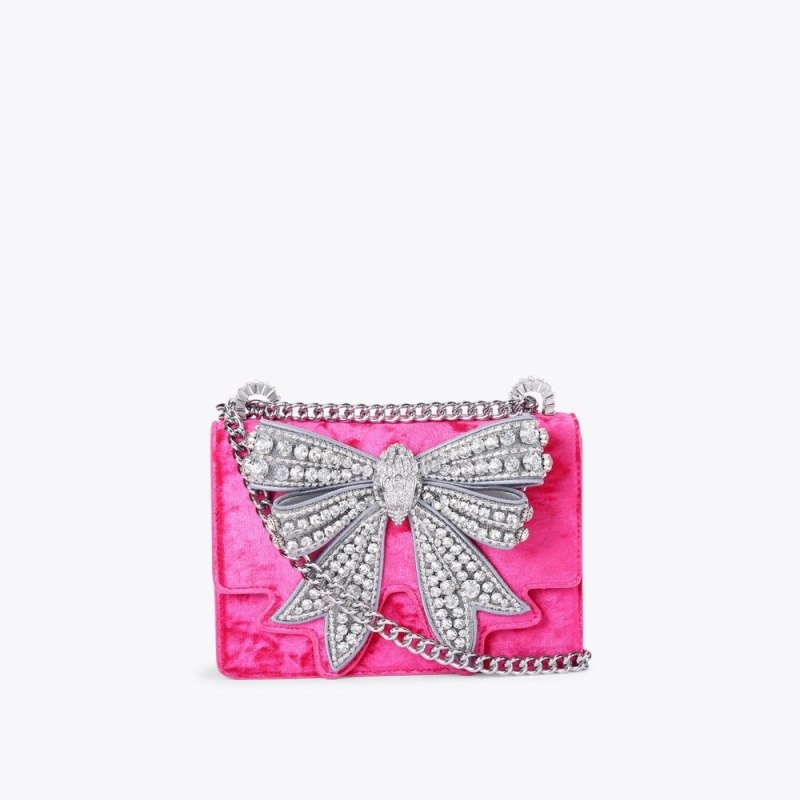 Kurt Geiger London Small Bow Shoreditch Women\'s Mini Bags Pink | Malaysia VB18-439