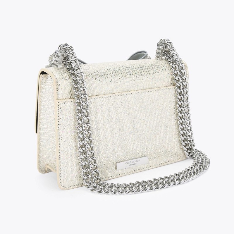 Kurt Geiger London Small Bow Shoreditch Women's Mini Bags Silver | Malaysia HU66-426