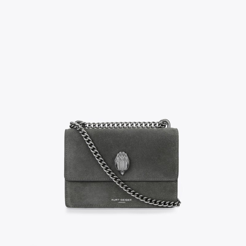 Kurt Geiger London Small Leather Shoreditch Women\'s Crossbody Bags Grey | Malaysia QX43-930