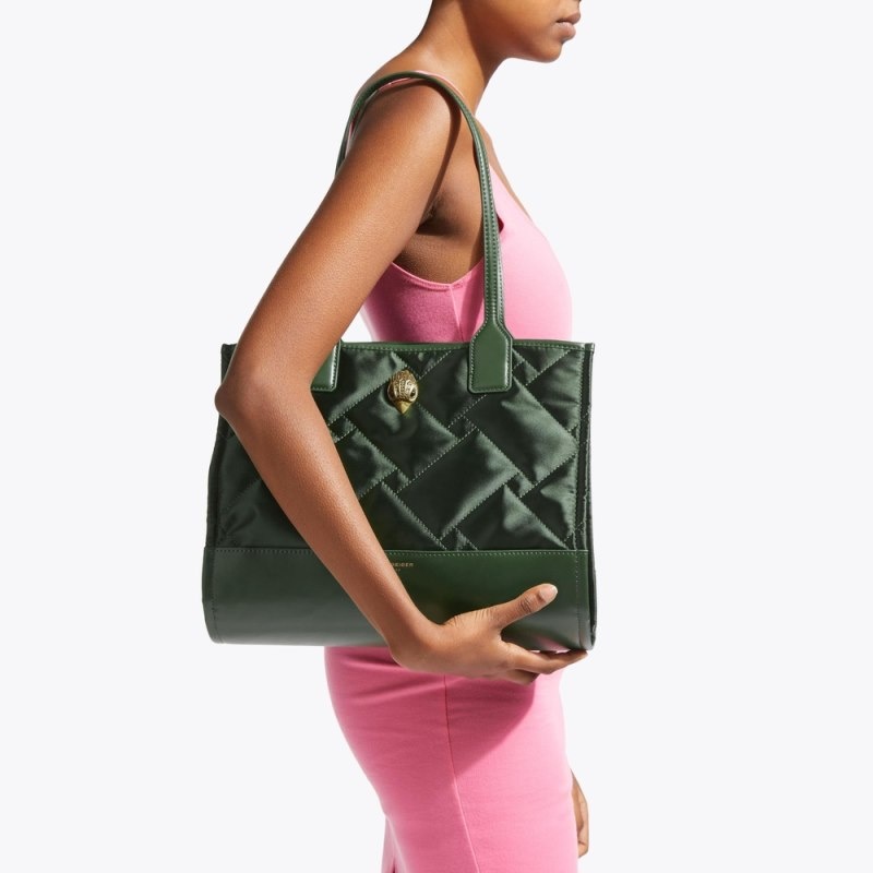 Kurt Geiger London Small Recycled Square Women's Shopper Bag Dark Green | Malaysia LR32-692