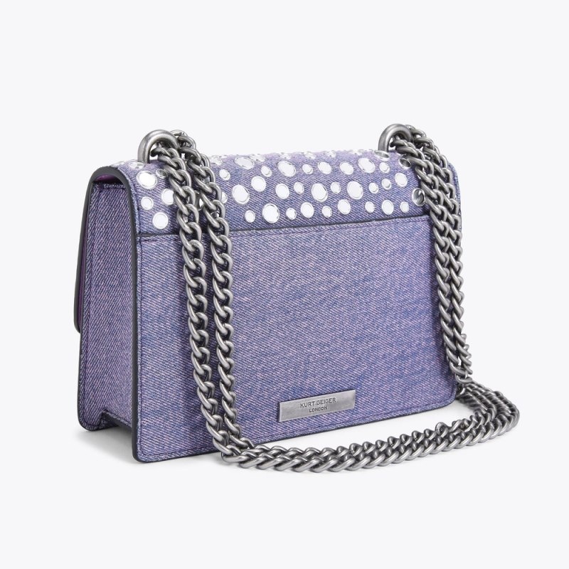 Kurt Geiger London Small Shoreditch Stud Bag Women's Crossbody Bags Lilac | Malaysia IH52-222