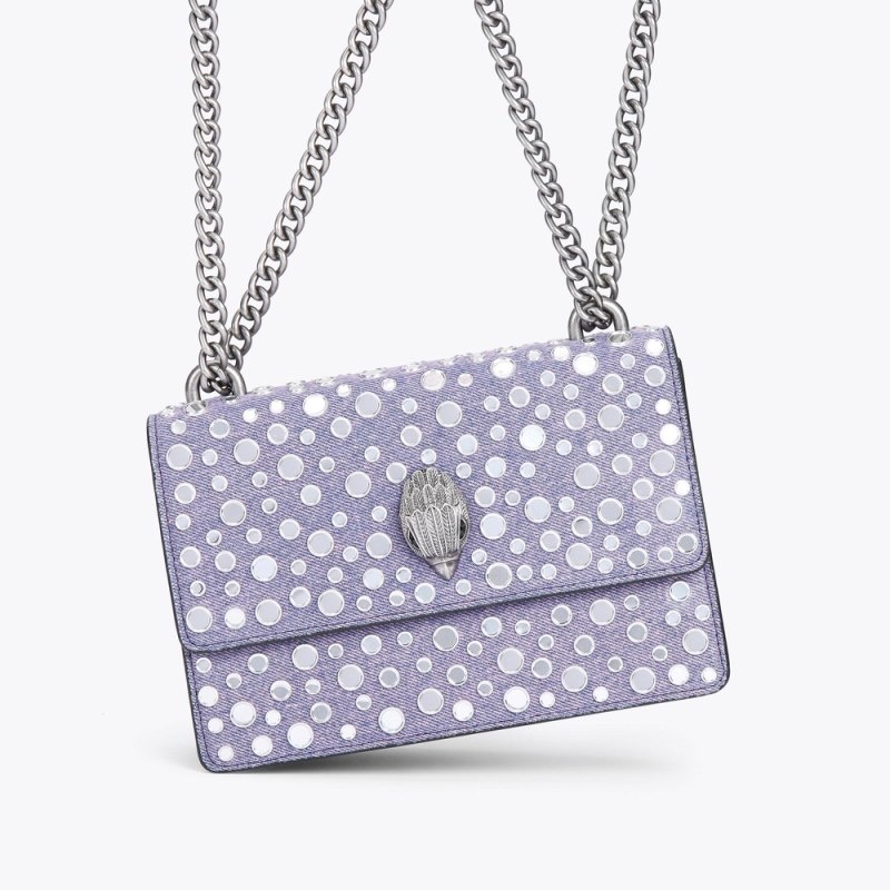 Kurt Geiger London Small Shoreditch Stud Bag Women's Crossbody Bags Lilac | Malaysia IH52-222