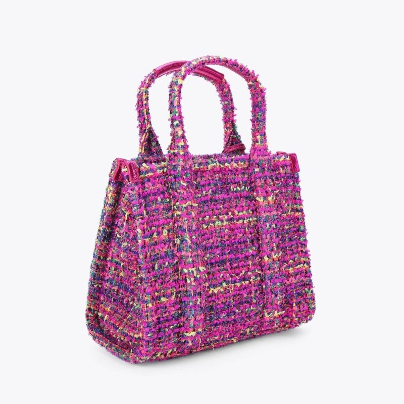 Kurt Geiger London Small Tweed Southbank Women's Tote Bags Fushia | Malaysia QC68-851