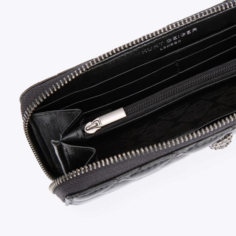 Kurt Geiger London Zip Around Women's Wallets Black | Malaysia PV06-716