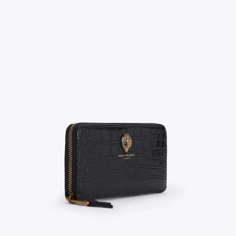 Kurt Geiger London Zip Around Women's Wallets Black | Malaysia TW15-683